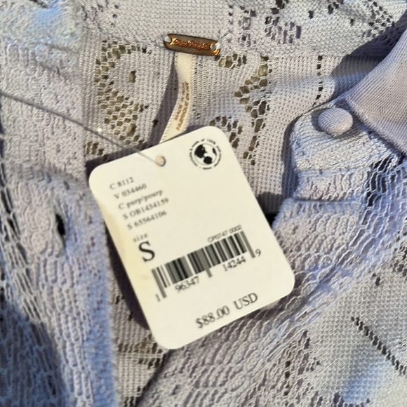 Free People purple cropped blouse size small NEW with TAG - Picture 4 of 10